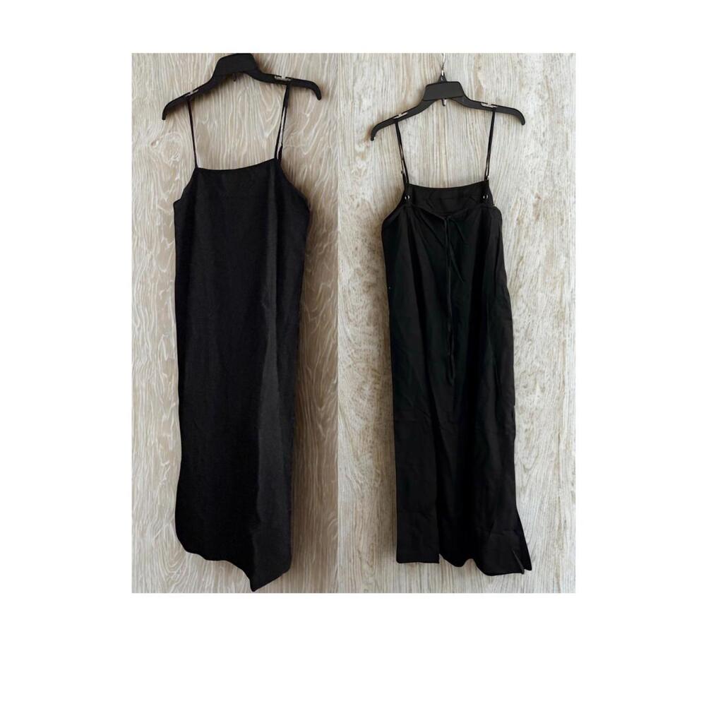 Shy Velvet Black Slip Dress Women’s Size Small Adjustable Straps Midi NWT